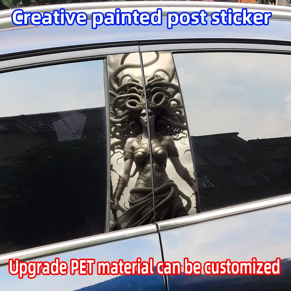 

Medusa Car Stickers Auto B Pillar Waterproof Funny Decoration Cover Scratches Sunscreen Car Doors Pillar Vinyl Decal Accessories