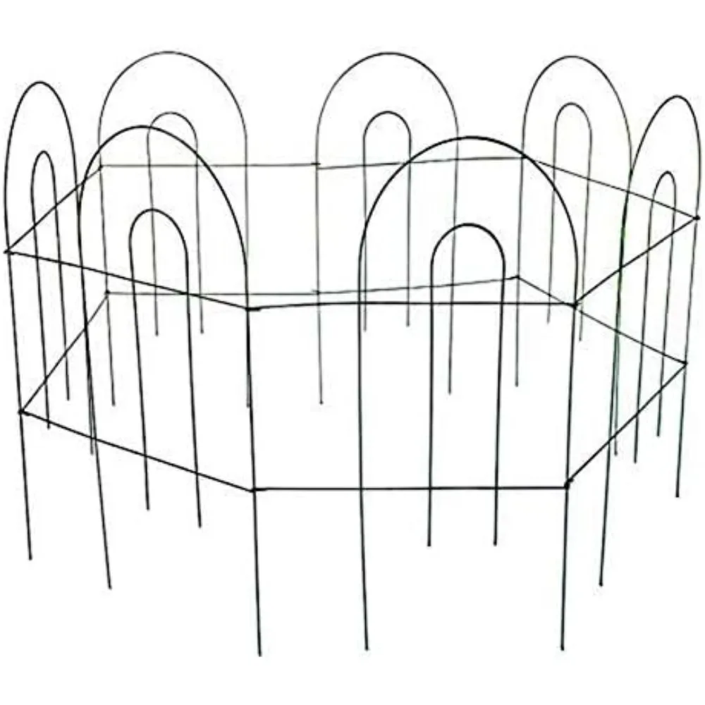 Pack of 5 Set Gardening Overall Length 50 Feet Garden Fence Green Garden Border Folding Fence Lawn Yard Fence 24 Inch X 10 Feet