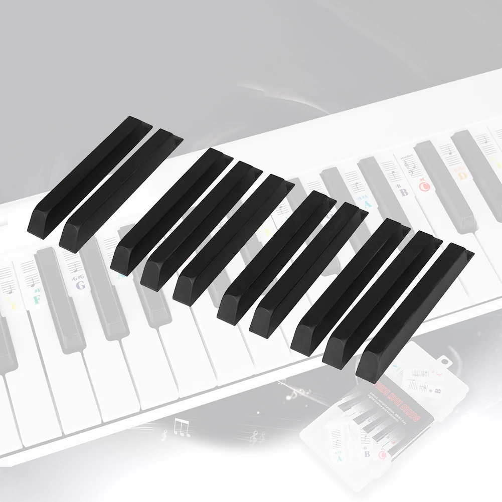 Piano Keytops Replacement Kit Black Keytops ABS Keytops Easy Installation Keyboard Restoration Piano Renovation