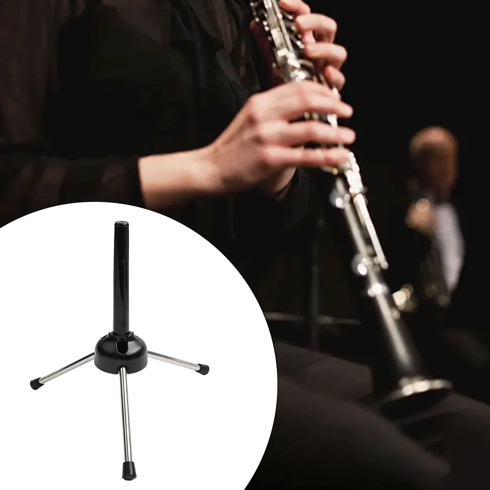 On The Move Foldable Wind Instrument Holder Compact Musical Stand 17.5 * 6 * 6cm 6.9 * 2.4 * 2.4in 85g Lightweight Design