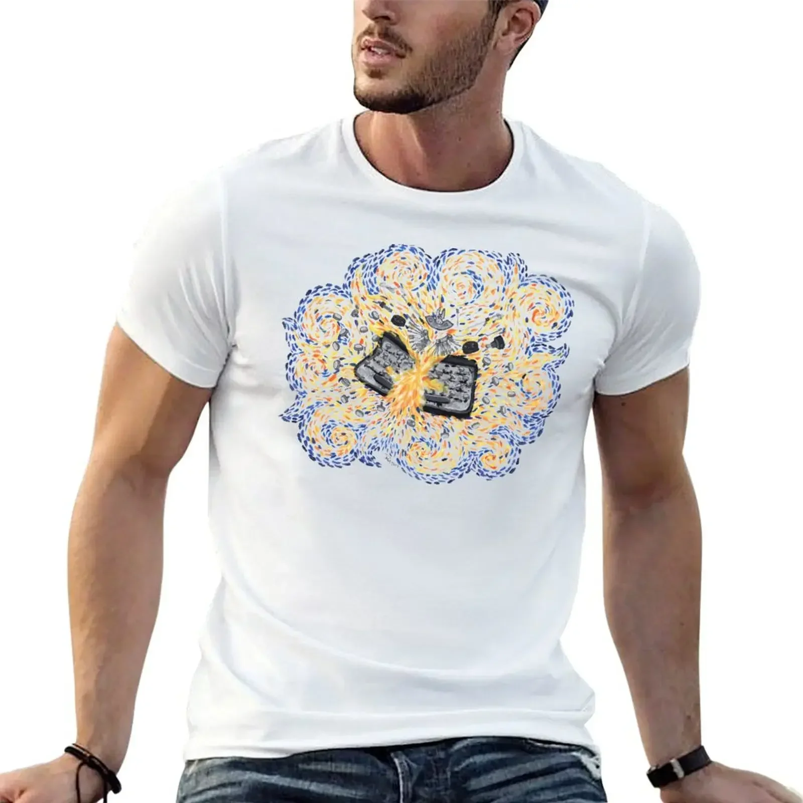 Exploding Typewriter T-Shirt vintage graphic tee animal prinfor boys t shirts men