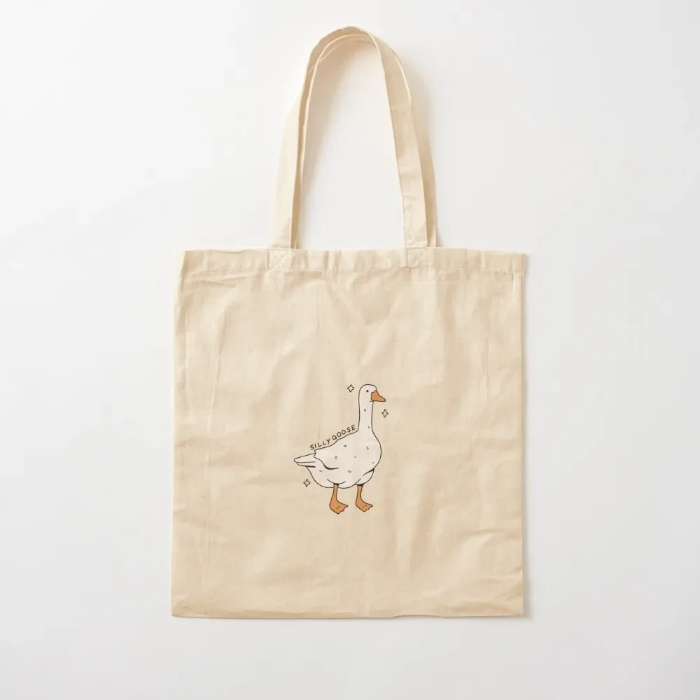 

Silly Goose' Illustration Tote Bag shopping bags foldable hand bags Cloth bag Bag