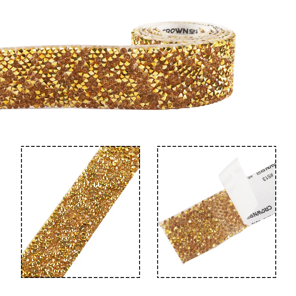 Resin Rhinestone Sticker Self Adhesive Crystal Diamond Ribbon DIY Arts Crafts Phone Belt Wedding Dress Garment Crafts Decoration