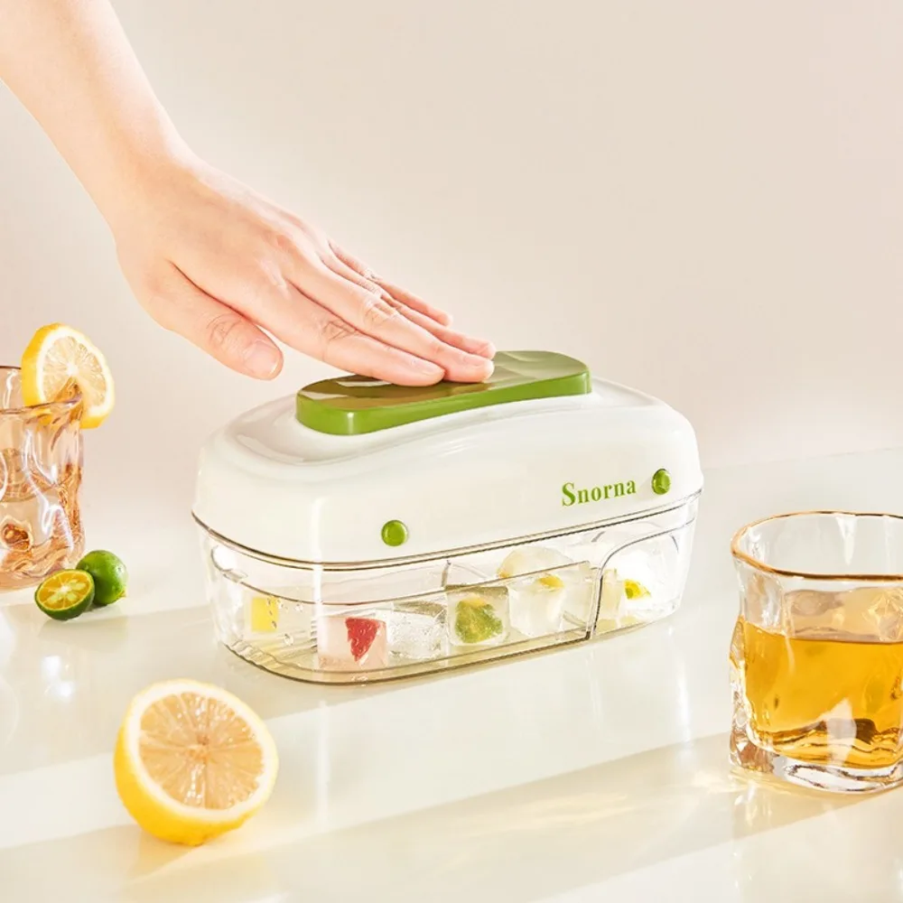 

With Press Ice Cube Tray Mold Quick Freezing Easy Release Ice Storage Box Demoulding With Lid Ice Maker Mold Household