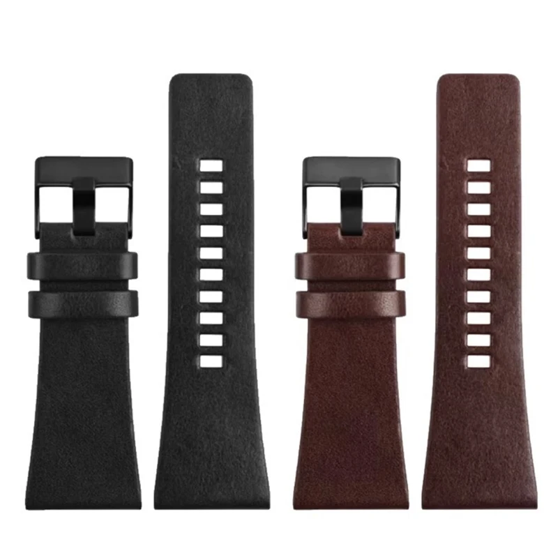 Large size Cowhide watch strap for Flyke FK030 Big dial Watchband FK036 FK038 Diesel DZ4318 men\'s Wristband 26mm 28mm 30mm 32mm