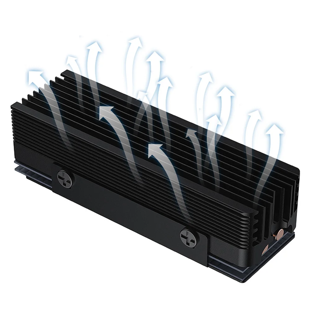 M.2 ssd dissipador de calor com almofada térmica de silicone 2 tubos de calor de cobre radiador de dissipador de calor para m.2 nvme 2280 ssd