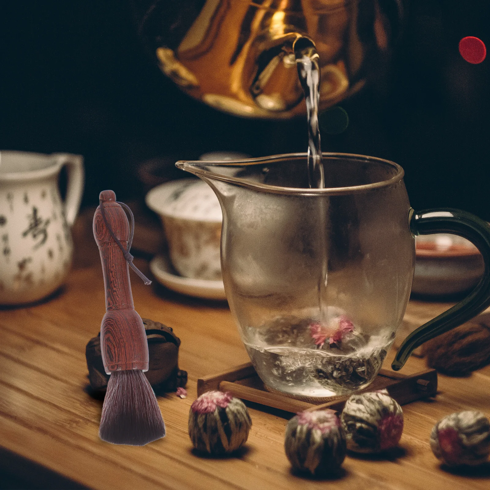 

Wooden Teapot Brush Long Handle Cleaning Tool For Tea Set Accessories Tea Tray Cup Kettle Soft Bristles Portable Mini