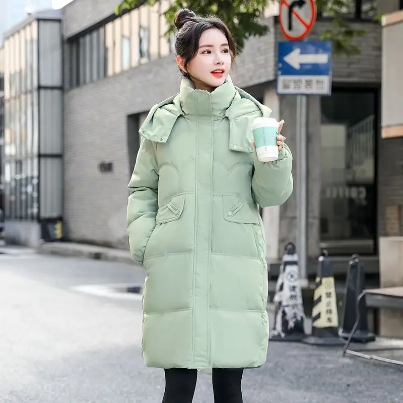 Loose Long Hooded Winter Warm Coats Casual Women Oversized  Fashion Windbreak Cotton Padded Jackets Snow Wear Thicken Parkas