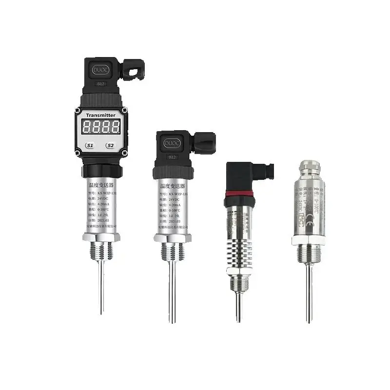 Hersman Integrated temperature Transmitter 4-20mA Digital display plug-in thermal resistance PT100 sensor 0-10V