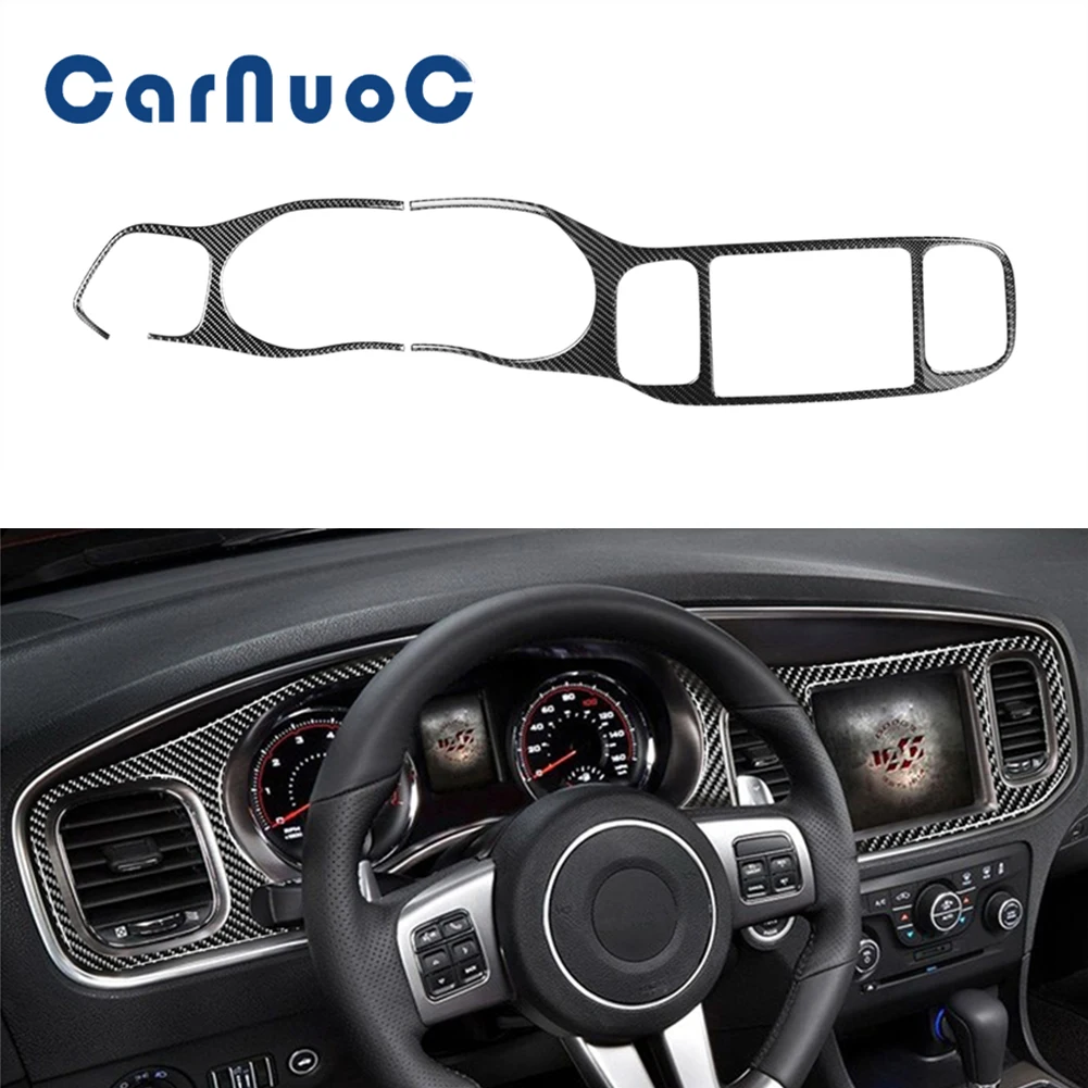 

2pcs Instrument Panel Surround Decorative Cover Trim For Dodge Charger 2011 2012 2013 2014 Car Interior Carbon Fiber Stickers