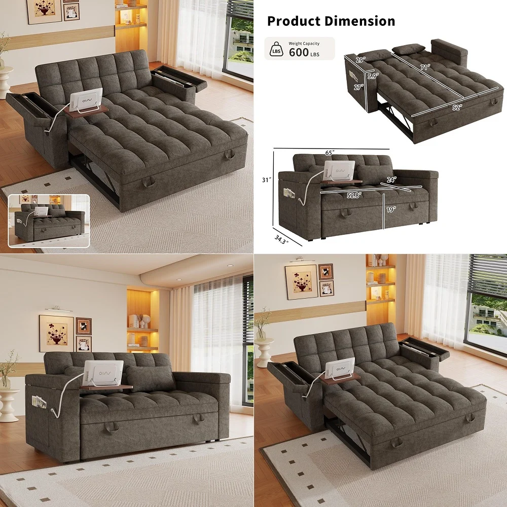 

78 Convertible Sleeper Sofa Bed 35 HighBack Boneless Couch Bed Folding Sofa Bed with Rounded Arm Supports Floor Couch for Livin