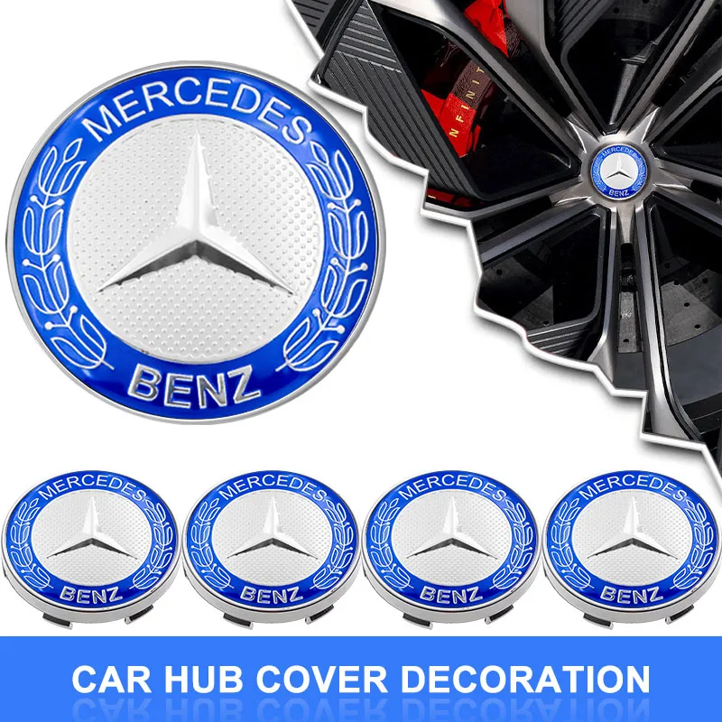 56/60mm Car Wheel Center Hub Caps Sticker Emblem Accessories For Mercedes Benz A B C R G Class AMG W211 W204 W210 W251 CLA GLA