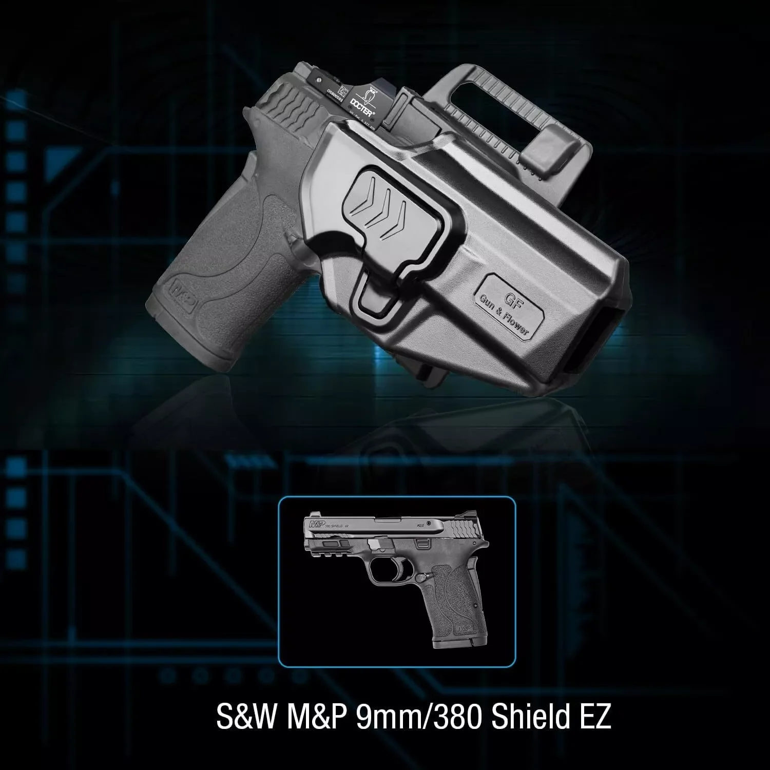 Only For Smith & Wesson M&P Shield 380 EZ,M&P Shield EZ 9mm,OWB Holster,Lock Click Sound,Mounting Sight,Right Hand