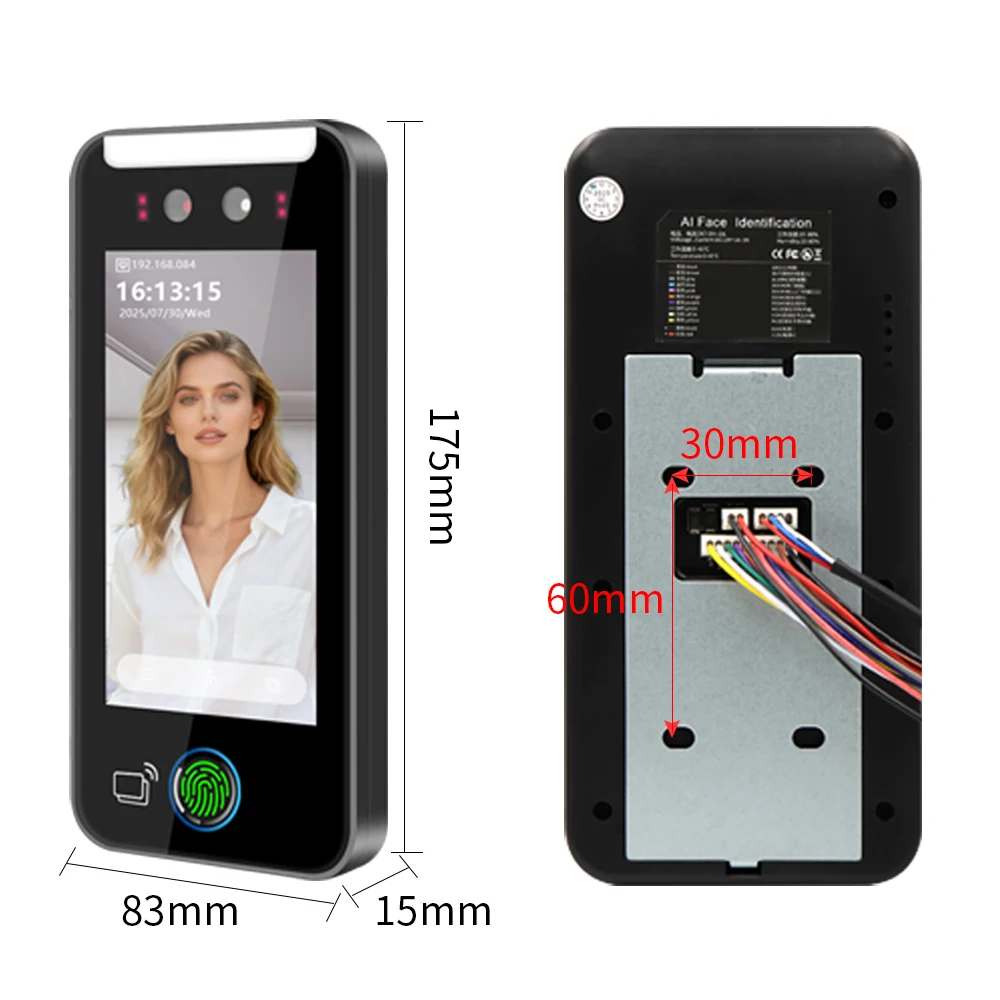 AI520KS-EM-Wifi 5Inch APP WIFI AI Dynamic Biometric Fingerprint Face Recognition Time Attendance Access Control Machine