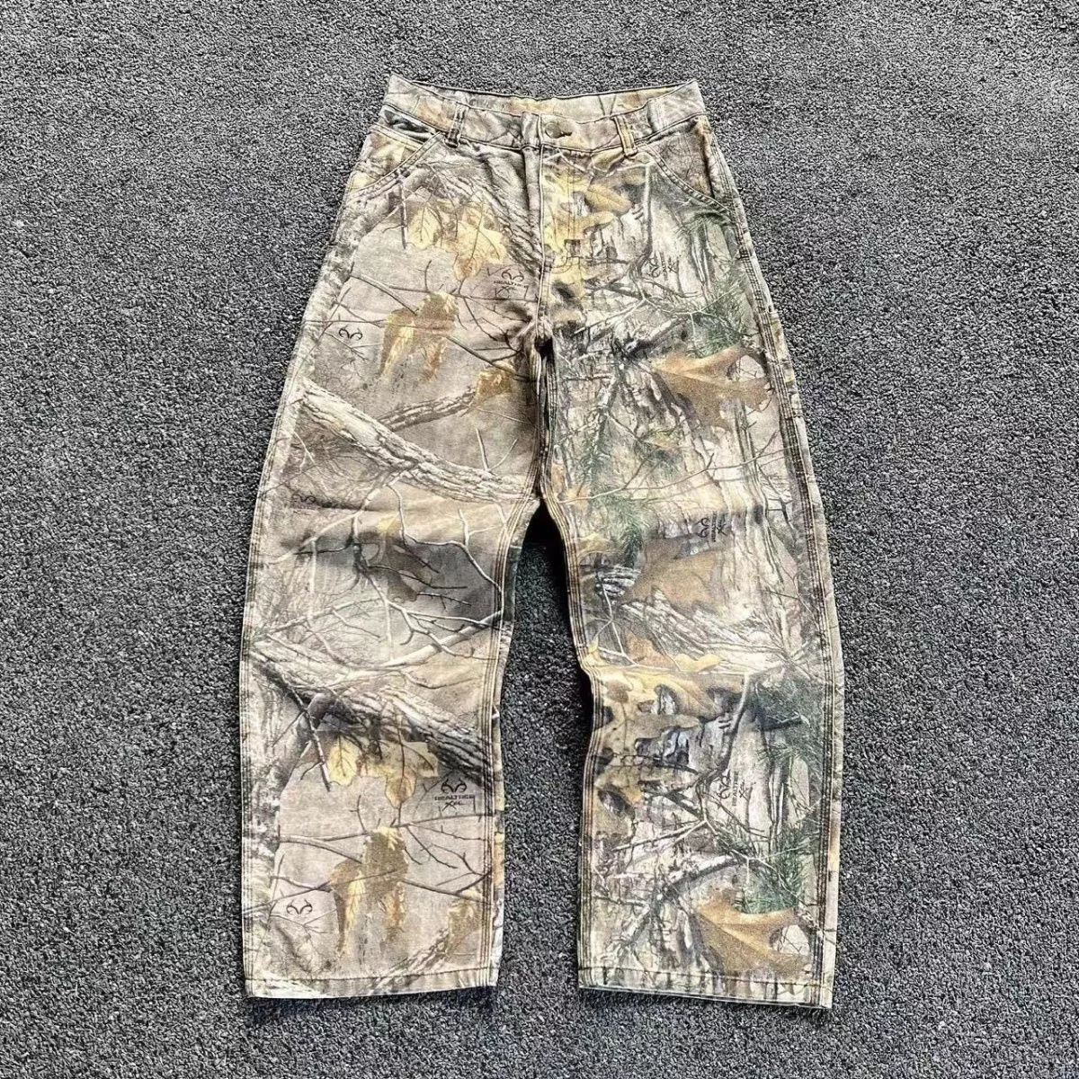 

Autumn and Spring New Fashion Trend Printed American Vintage Straight Leg Jeans Men's Casual Loose Sports Plus Size Jeans