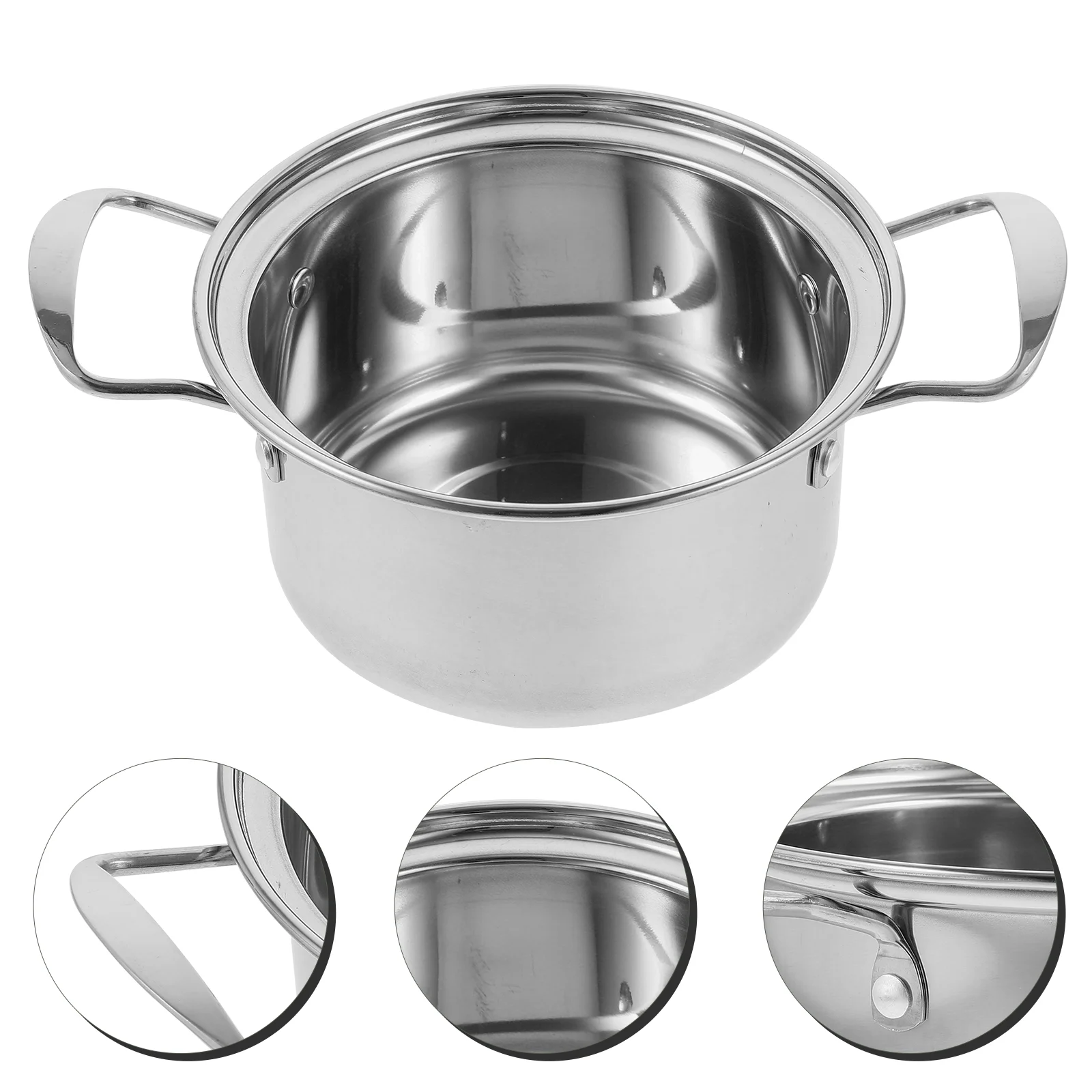 

Single Small Hot Pot Stainless Steel Cooking Cooker Soup Ramen Milk Hotpot Home 201 Kitchen Individual Cookware