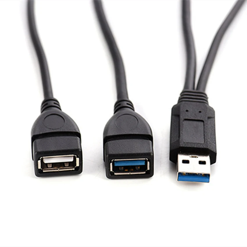 USB 3,0 2,0 Stecker Auf Dual USB 3,0 Buchse Splitter 2 Port USB Universal Hub Datenkabel Adapter Kabel Für Laptop computer
