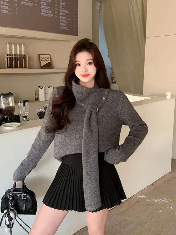 

Женский мягкий уютный трикотажный джемпер больших размеров с V-образным вырезом, свободного кроя, осенне-зимний, новый, омолаживающий, универсальный, с длинными рукавами