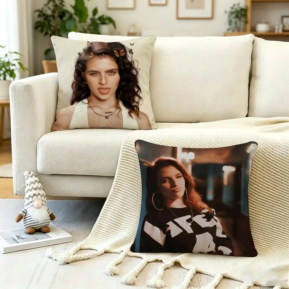 celebrity M-Mae M-Muller Cushion Cover Anti-dustmite Pillowcase Invisible zipper silky short plush Sofa cushion cover
