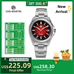 San Martin 39mm NH35 Desert Dune Dial Men Automatic Mechanical Watches Dress 3H Date Window Waterproof Sapphire Luminous SN0129C