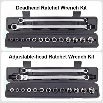 36/27/15pcs Chrome Vanadium Steel Torque Wrench Socket Set Tool Kit Adjustable Ratchet Wrench Set for Car Repair Hand Tools