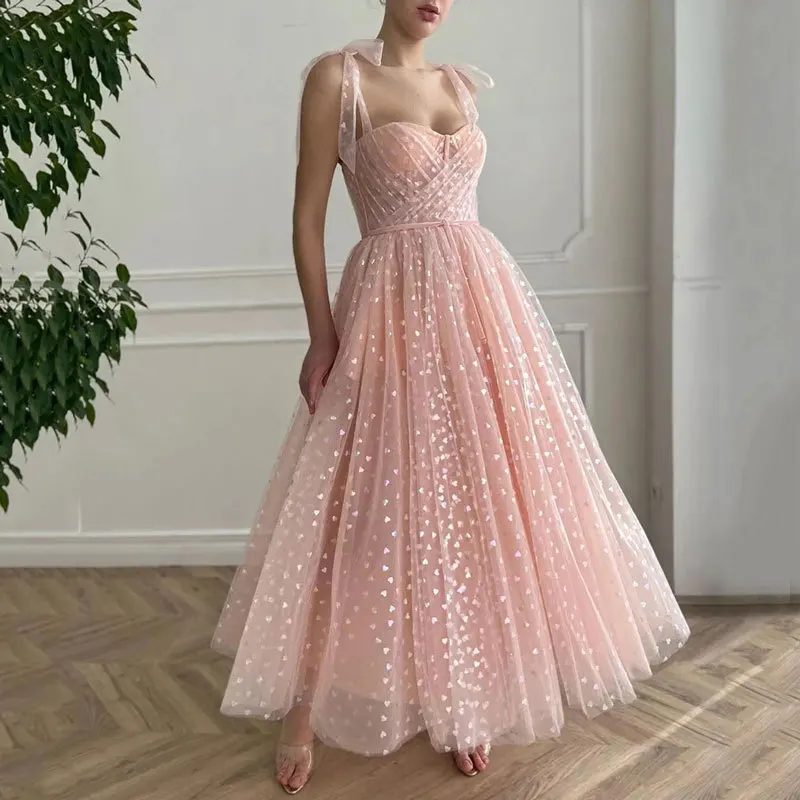 

New Fashion Popular Euramerican Lace Up Sling Prom Dresses Exquisite Sequin Mesh Design Long Gown Slim A-line Cascading Vestidos