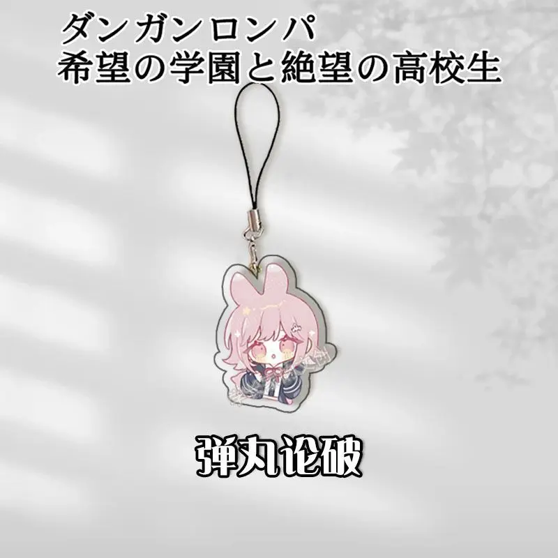 Anime Danganronpa Pendant Keychains Nagito Komaeda Acrylic Phone Lanyards Phone Charm Decoration Backpack Accessories