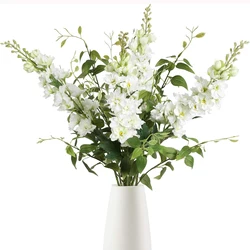 Yannew 8pcs Artificial Delphinium Flowers with Clematis Greenery Long Stem for Wedding Arrangement Table Centerpieces Home Decor