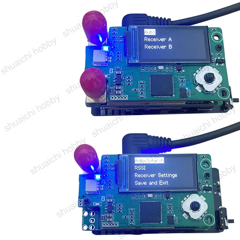 1 zestaw 1.2G/1.3G moduł podwójnego odbiornika transmisji obrazu z anteną dipolowa SMA do okularów FPV FatShark Skyzone gogle DJI V1V2