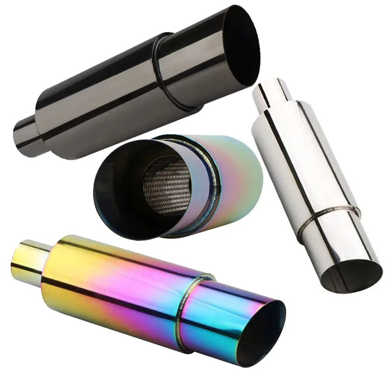 

55mm Car Styling Exhaust System Pipe Tail Universal Racing Muffler High Quality Stainless Steel Car Rear Exhaust Pipe Accessorie