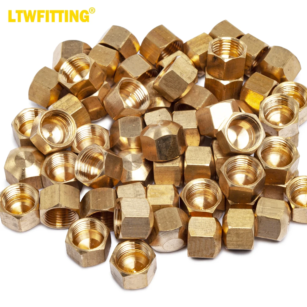 

LTWFITTING 5/16-Inch Brass Compression Cap Stop Valve Cap,Brass Compression Fitting(Pack of 60)