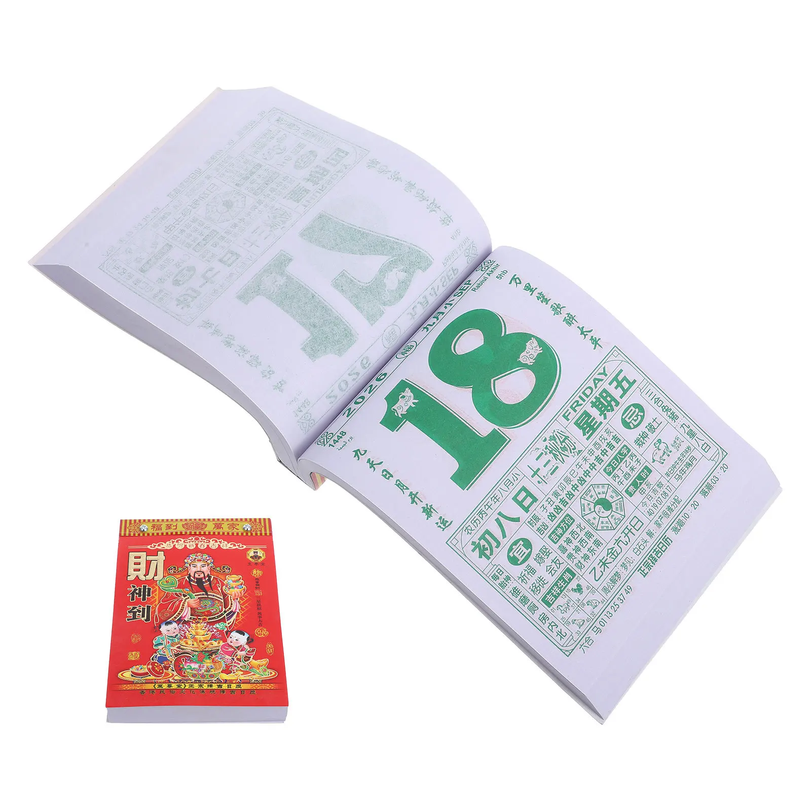 

2026 Traditional Chinese Lunar Calendar Year of The Horse Tear Off Wall Mounted with Full Date Information for Home Office Feng