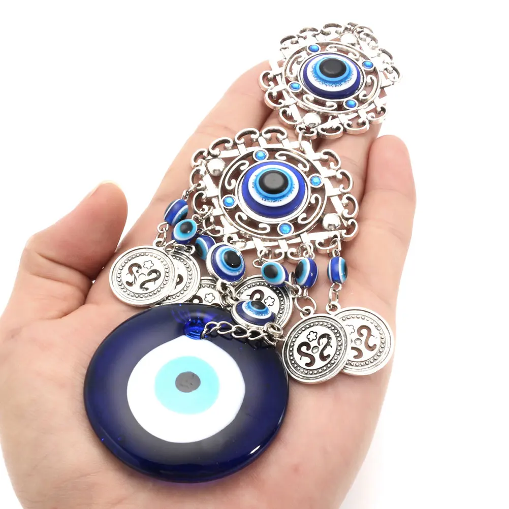 

6pcs Evil Eye Charms 3CM 3.5CM 5CM 6CM 2.5CM 4CM Pendant Necklace Keychain DIY Jewelry Making Bracelet Accessories Women Home