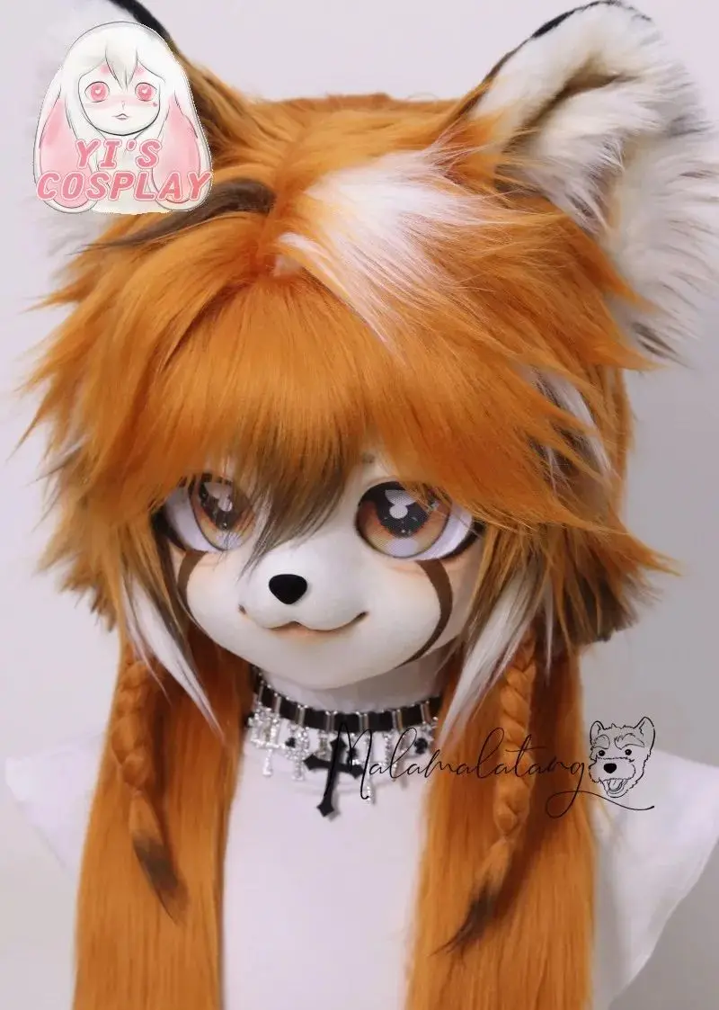 

Yis cosplay Custom Furry head Kigurumi Head Cosplay Kemono Fursuit Handmade Headsets Beast Customized Fursuit Kemono Head
