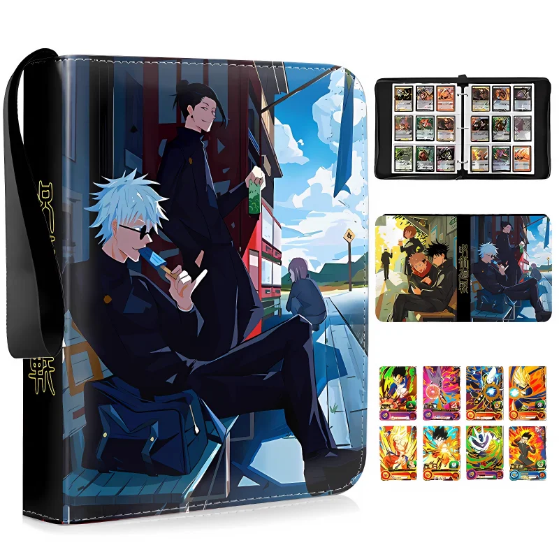 Jujutsu kaisen álbum de cartão de grande capacidade coleção titular do cartão fichário saco de exibição 400 pçs álbum de fotos livro crianças brinquedo presente