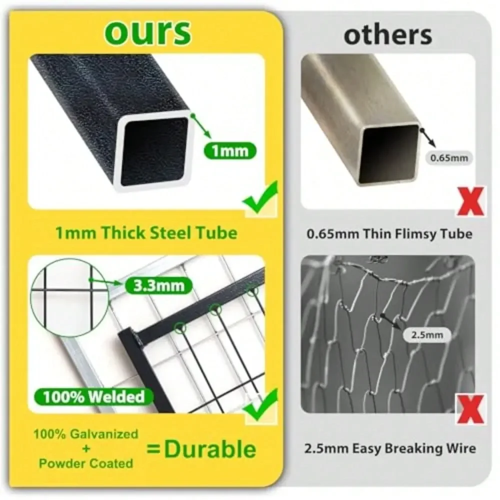 

OUT OF STOCK — Please Do Not Order. Outside Dog Kennel Outdoor Dog Run Enclosure 8'x4'x6' Including Roof, Heavy Duty Welded