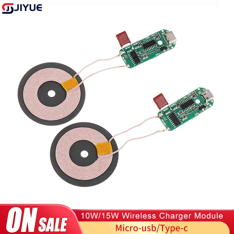 5W/10/15W Fast Wireless Charger Module Micro Type-C Universal Mobile PhoneTransmitter PCBA Circuit Board Coil DIY