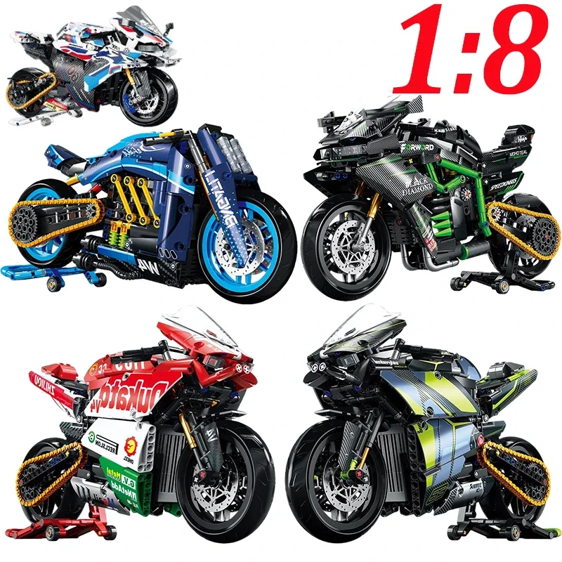 

1:8 Classic Motorbike High-Tech Model Building Blocks Set Adult Motorcycle Bricks Toy Gift Vehicle Collection Room Decor