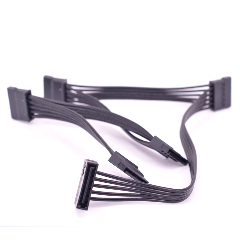 1 to 5 Ports 15Pin Sata Power Supply Extension Cable Splitter For Hard Drive HDD SSD bay PC Server SATA Port Multiplier