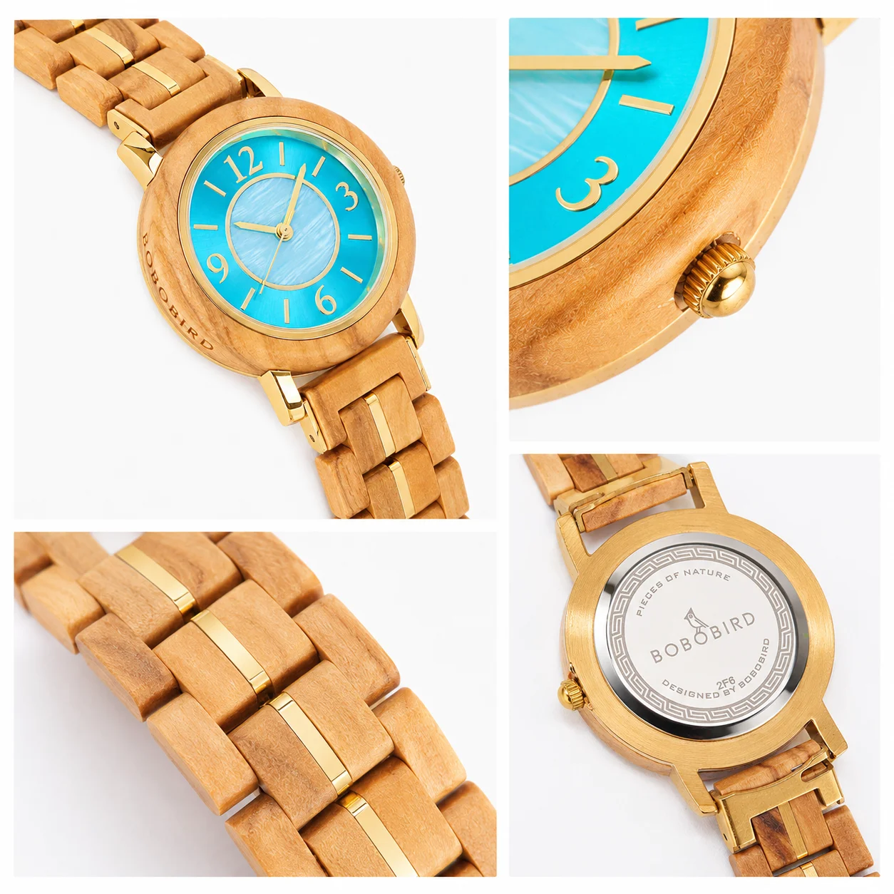 BOBO BIRD Women Wooden Watch Handmade Natural Wood Quartz Ladies Wristwatch Elegant Lightweight Gift for Her Anniversary Birthda