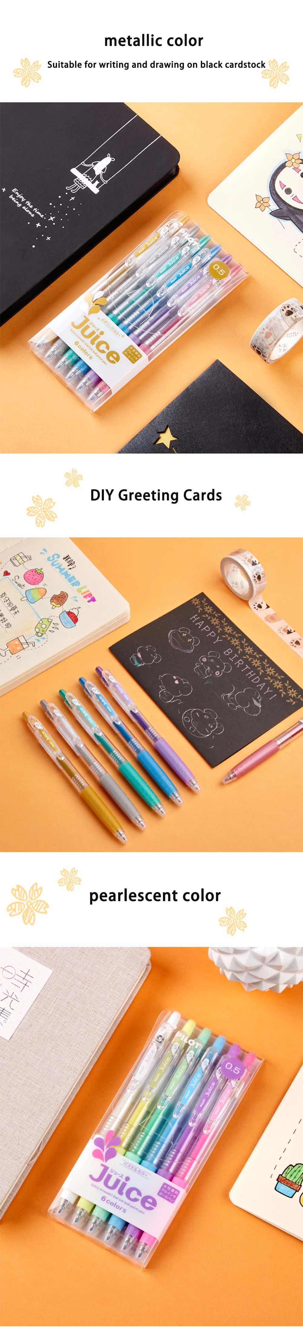 6/12 farbe PILOT Saft Gel Stift Set Drücken Sie Typ Farbe Kugelschreiber 0,5mm Hinweis-nähende Hand Konto Schreibwaren schule Liefert – Detail 4