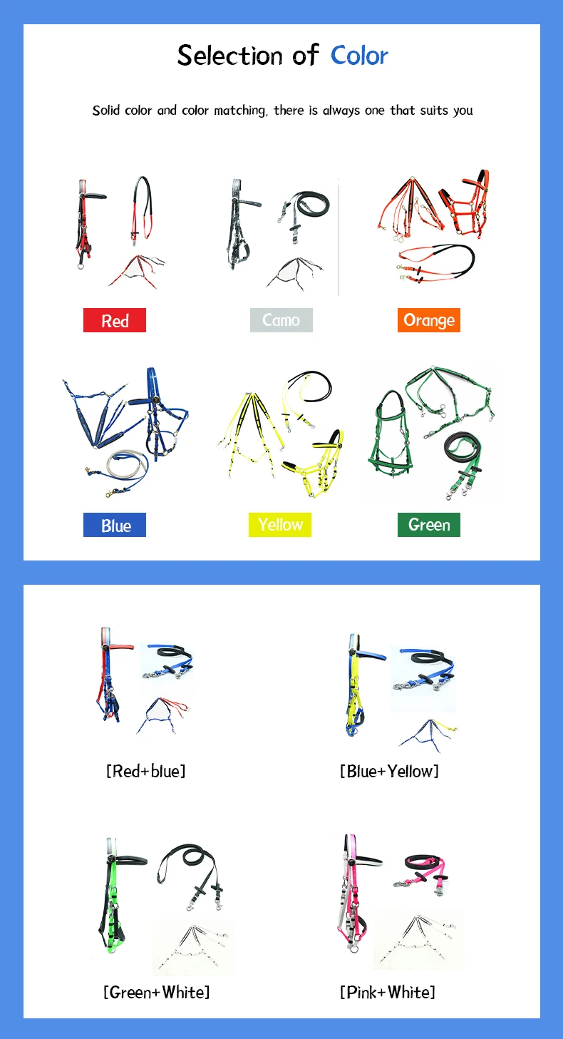 Horse Equipment Adjustable Waterproof  PVC Endurance Set Custom Soft Durable Horse Bridle with Rein