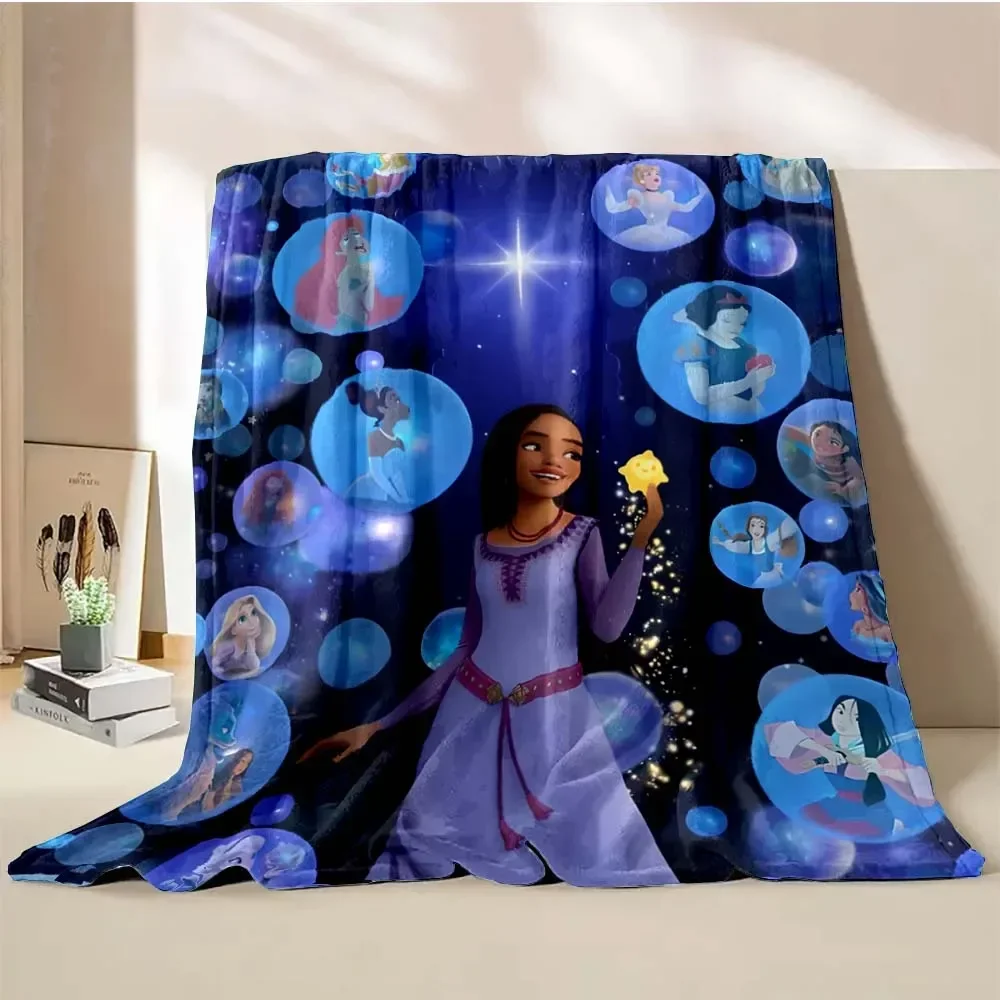 Wish Disney Anime Blanket 4 Season Soft Fluffy Throw King Size Luxury Throw Kid Adult Sofa Bed Blanket Cover Travel Throw Gift