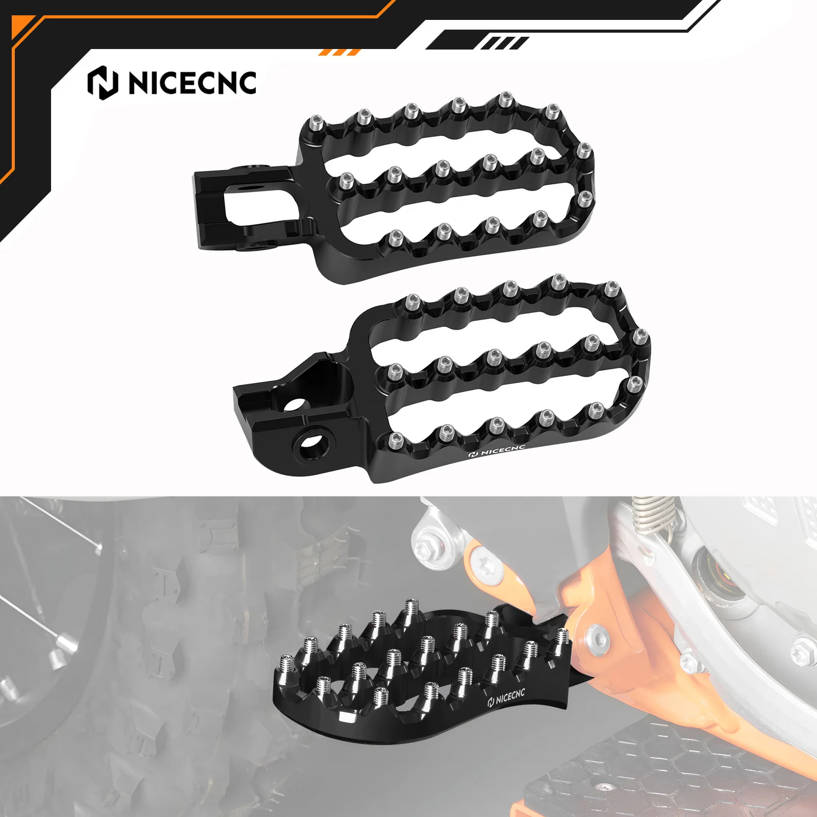 

NICECNC For KTM EXC 300 EXC-F 350 EXC EXC-F 125 250 450 500 2017-2023 SX125 SX-F 450 XC XCF SX SXF 500 Wide Foot Pegs Footrest