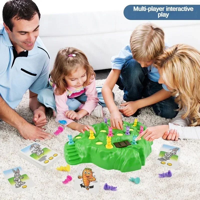 Rabbit Trap Puzzle Toy for Children, Dual Play, Jogo de Tabuleiro Multiplayer, Competição, Pai, Criança, Interativo, Estratégia, Novo, 9pcs