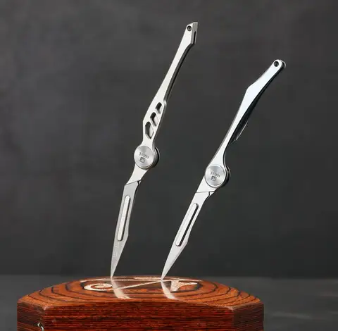 Titanium EDC Pocket Micro Knifer Set Mini Folding Knife Portable Keychain Unpacking Knife