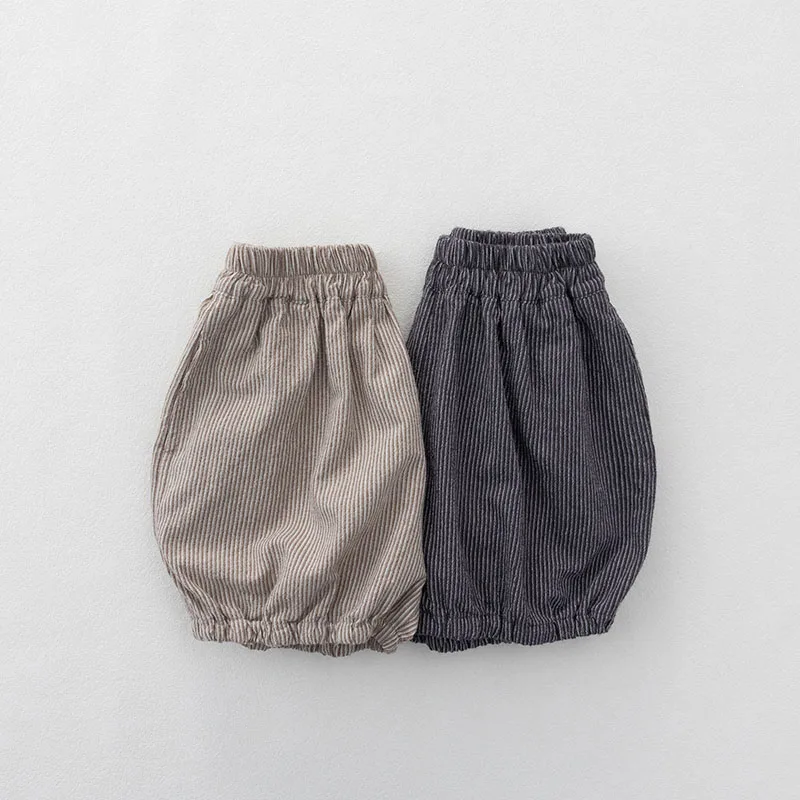 MILANCEL Summer Kids Shorts 1-6T Loose Children Knickerbockers Stripe Girls Half Pants Breathable Boys Trousers