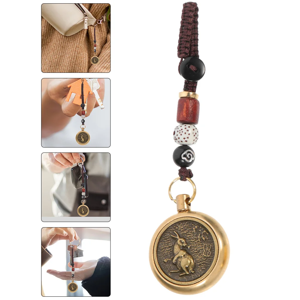 

Винтажный китайский кулон-монета с изображением кролика (знаком зодиака) для сумки, книги учета, декора автомобиля, винтажный аксессуар-монета