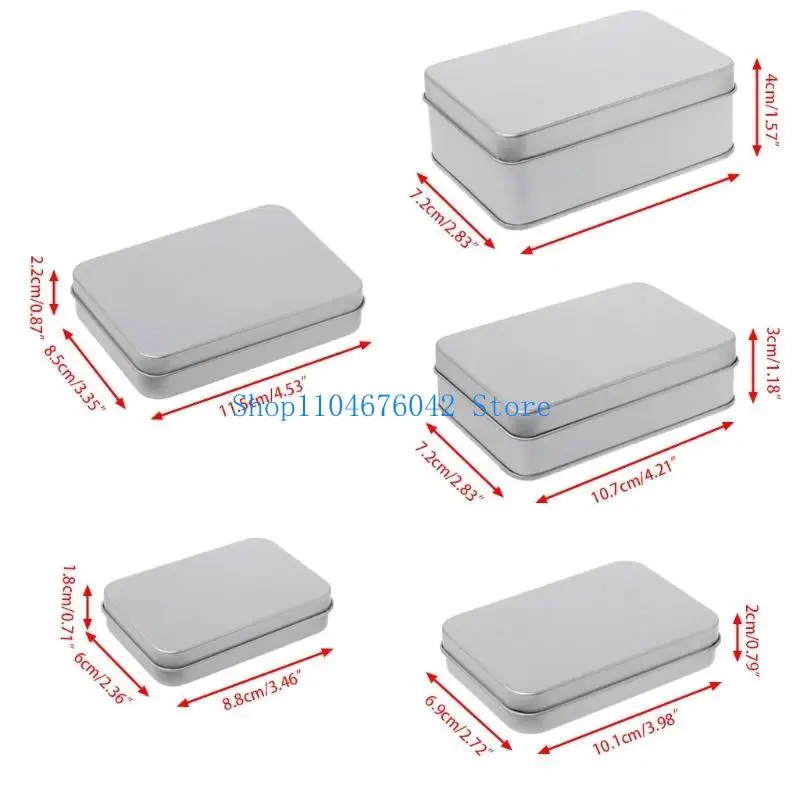 652F Tinplate Storage Box with Lid Portable Fillable Watercolored Jewelry Makeup