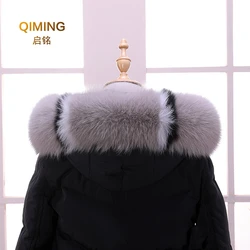 Winter Women Real Fox Fur Collar Scarf Coat Fur Collar Luxury Fox Fur Scarves Genuine Warm Neck Warmers Shawl Scarfs for Ladies